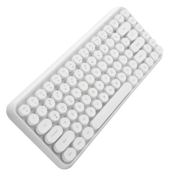 Ajazz Langaton Näppäimistö Bluetooth 84 Näppäimet Retro Pyöreä Näppäimistö Pelitoimistotarvikkeet 308IIvory White