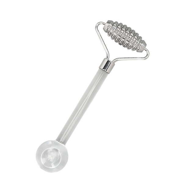 2 i 1 Ice Face Roller Kall kompress Minska svullnad Rostfritt stål Glas ansiktsmassage roller för ögon ansikte