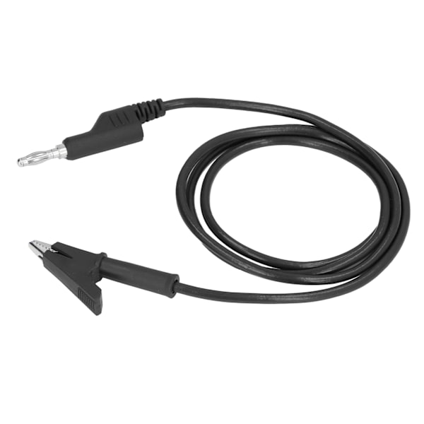 Krokodilleclips-testledninger Bananstikledningskabel Fleksibel til elektrisk test J.70035-1 4 mm Sort