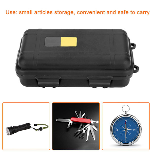 EDC Outdoor Survival Vattentät utrustning Förseglad låda Dammtät Trycksäker (Svart Liten)