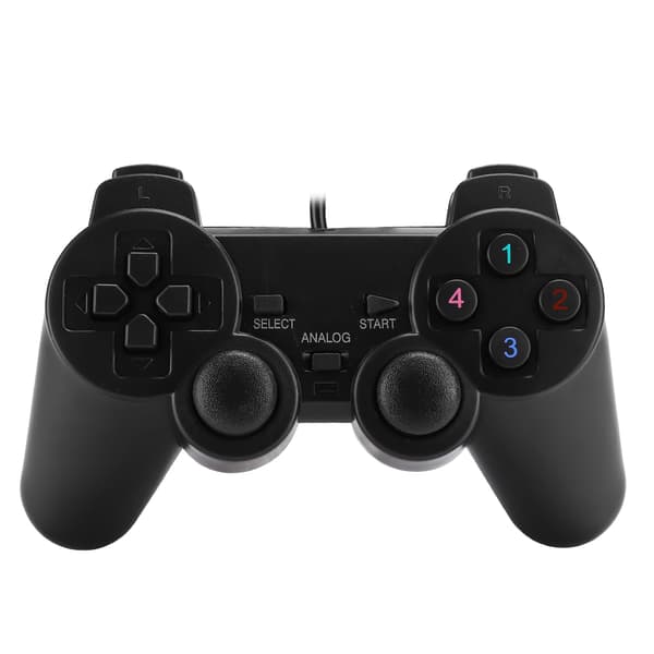 Håndholdt USB kablet spillkonsoll spillkontroller Gamepad svart for PC-datamaskin svart