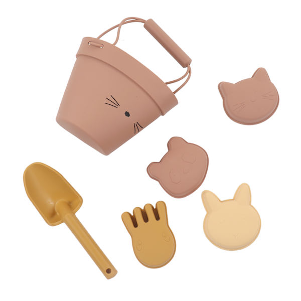 Återanvändbara strandleksaker i silikon, strandhink i silikon, föräldra-barn-interaktion, resestrandleksaker med spade, djurmodeller, katthink