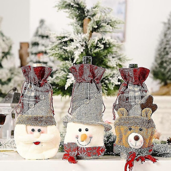 Jule Vinflaske Cover Sød Vinflaske Gavepose Julefrokost