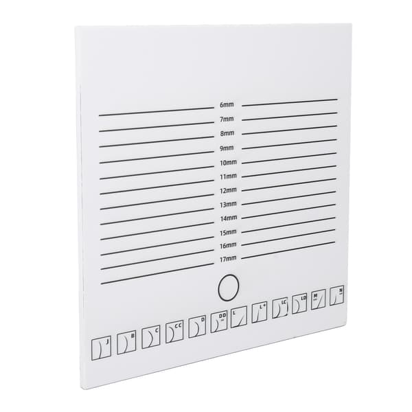 Vipperforlengelsesplate Hvit Dobbel Rad 20x20cm Slitasjebestandig Vippepalett med Skala for Vippebutikker