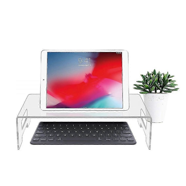 Elegant Skærm Stand Display Bakke Hylde Seng Bakke Tastatur Cover