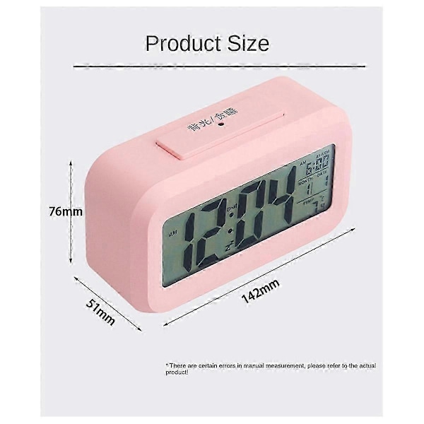LED Digital Väckarklocka Snooze Elektronisk Väckarklocka Temperatur Luftfuktighet Display Skrivbordsklockor H