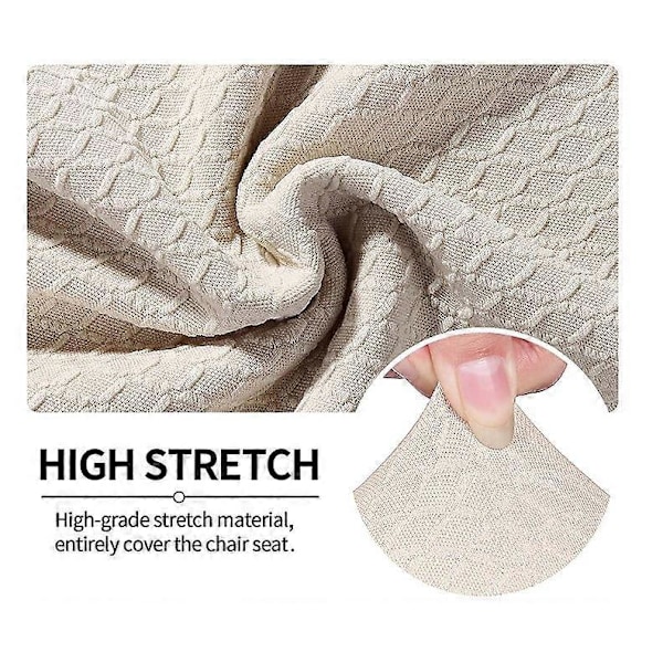 Vanntette Setetrekk for Spisestuestoler Sett med 4, Stretch Jacquard Avtakbare Vaskbare Stolsetetrekk Beskytter, Ingen Bakdeksler, svart