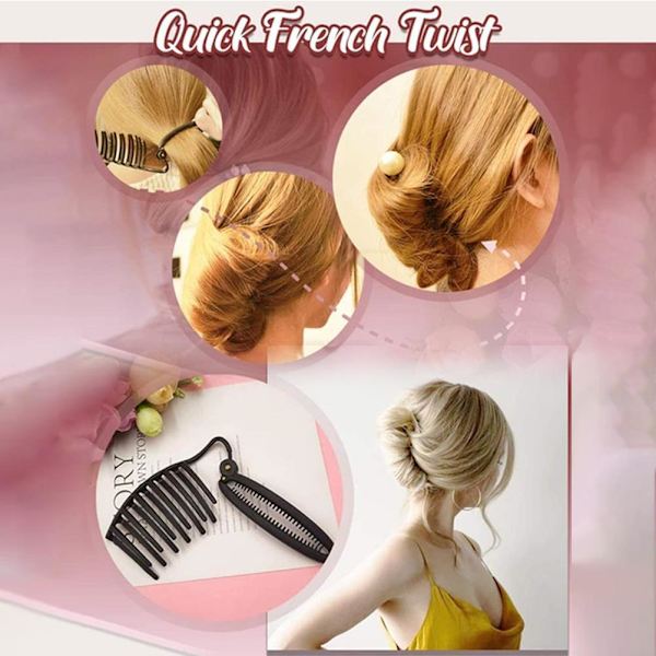 2st Quick French Twist Hårnål Kvinnor gör-det-själv-hårstyling Updo Bulle-kamklämmor