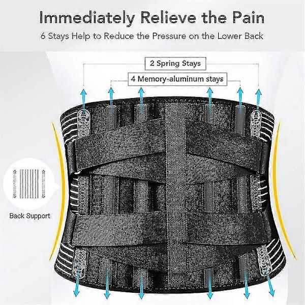 Ortopædisk lændestøttebælte til mænd og kvinder - smertelindring, holdningskorrektion, waist trainer S