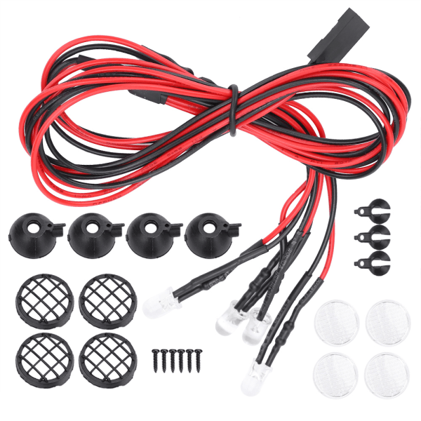 Universell LED-lampa med lampskärm för TRXAAXS/TRX4/SCX10/D90 1/10 RC Crawler CarRound