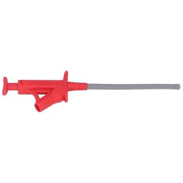 Testkrokklämma Bygelkablar Testledning Multimeter Auto Ström Flexibel J.30042 4mm Bananjack (Röd)
