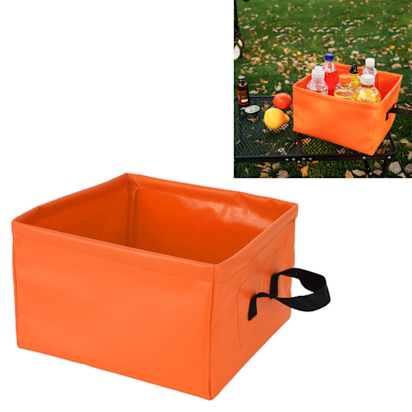 Sammenklappelig vask, lækagesikker, bærbar, sammenklappelig campingspand til rejser, vandreture, 13L, orange, 13L
