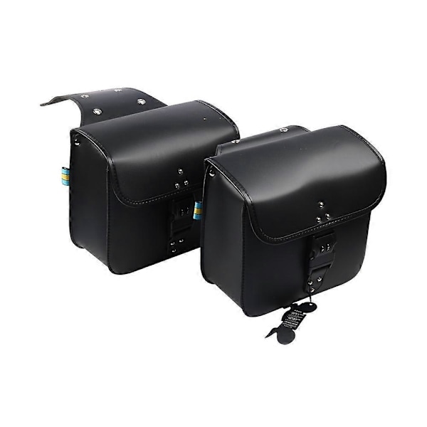 För XL883 XL1200 PU Läder Sadelväska Svart