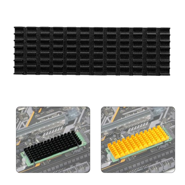 M.2 SSD 2280 PCIE Solid State Drive Heat Sink Cooling Fin 70x22x6mm for Desktops Black