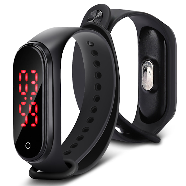 Bærbar smart armbånd med LED-skærm, lang standbytid, blodtryk og puls