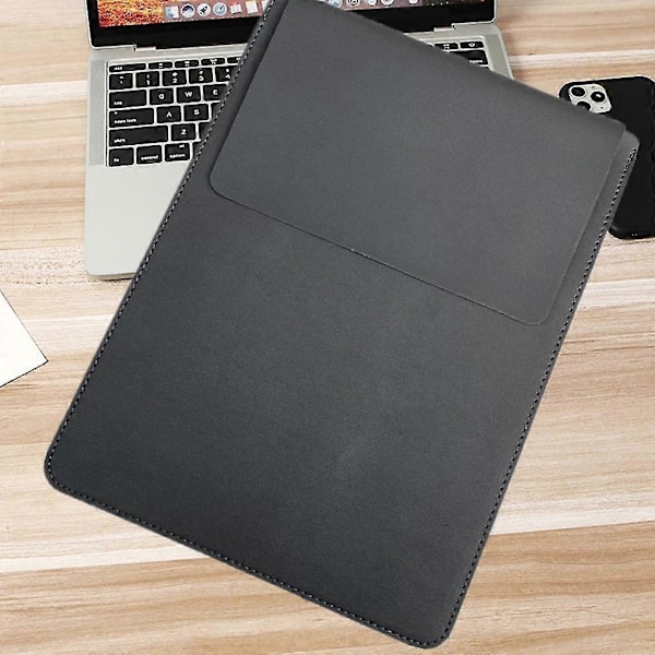 Förtjockad Laptopväska i PU-läder Förvaringsväska Utomhus Reseförvaring