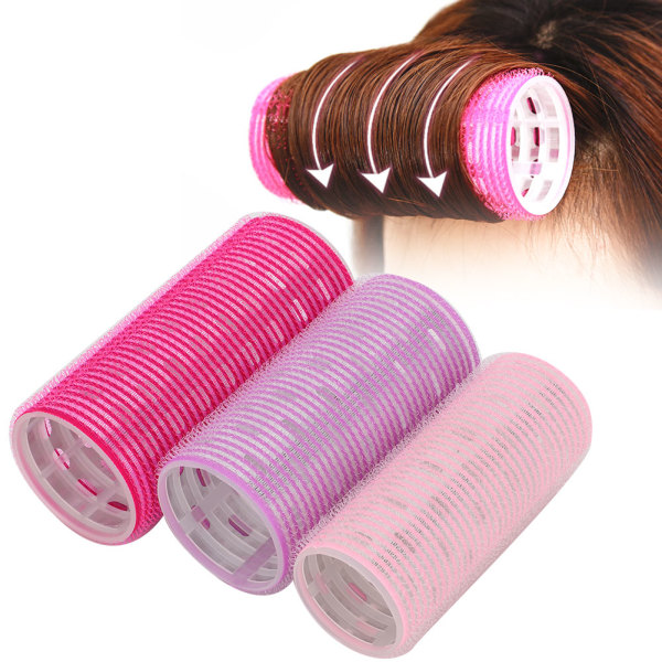 3st självhäftande hårrullar Portable Grip Holding Styling Curlers Frisörverktyg