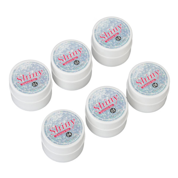 Glittrande Gelnagellack Set 6 Färger Holografisk Soak Off UV Gel Polish Kit för Kvinnor Flickor