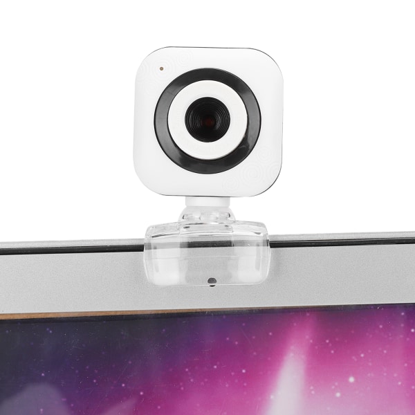Sisäänrakennettu mikrofoni Tietokonekamera Webcam PC-lisävaruste 480P Valkoinen läpinäkyvällä pidikkeellä