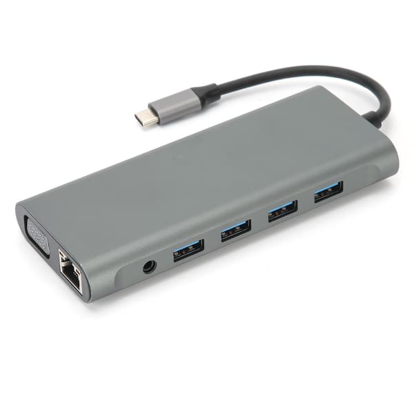 12-i-1 Dockningsstation Typ-C VGA RJ-45 PD USB 3.0 2.0 Dockningsstationsadapter