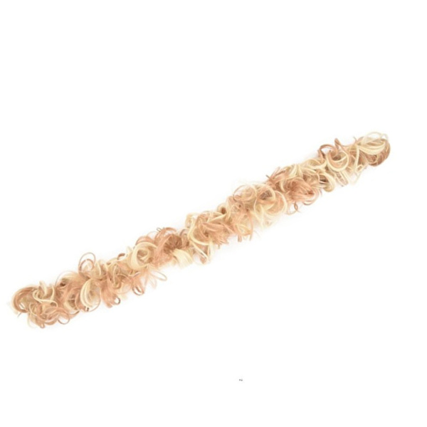 Snurret rotete parykk bun parykk vikle hårbånd Kjemisk fiber parykk stropp dekorasjon 80CM Lengde 18H613