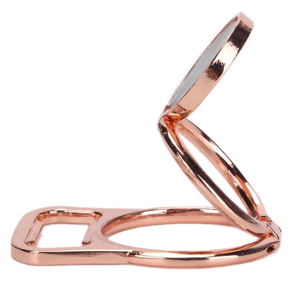 Telefonringholder Roterbar Sammenfoldelig Magnetisk Flaskeåbner Finger Kickstand Stativ Rosaguld