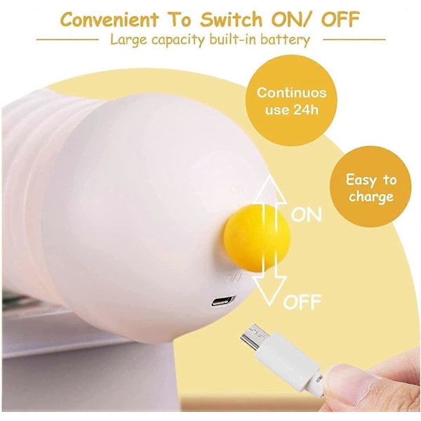 Børnenatlampe, LED børnelampe, foldbar og justerbar, bærbar natlampe, USB-oplader, magneter inkluderet, unisex i brug.