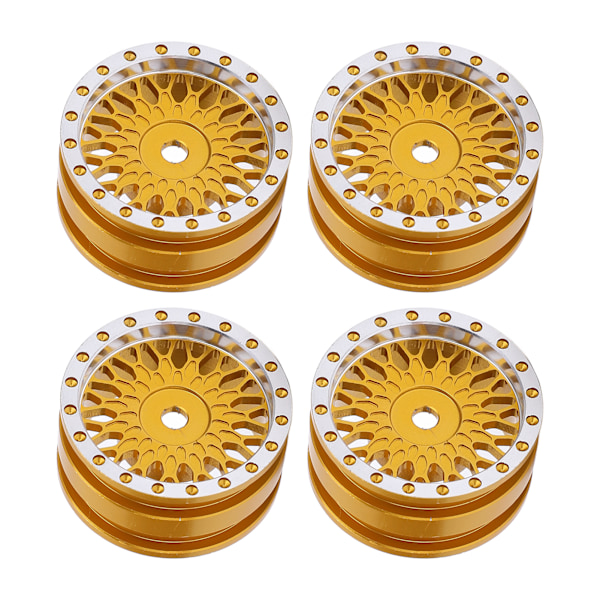 4 stk. RC-bilhjulnav til AXIAL SCX24 AXI90081 AXI00001 AXI00002 1/24 RC-bil Metalnav Tilbehør Gull