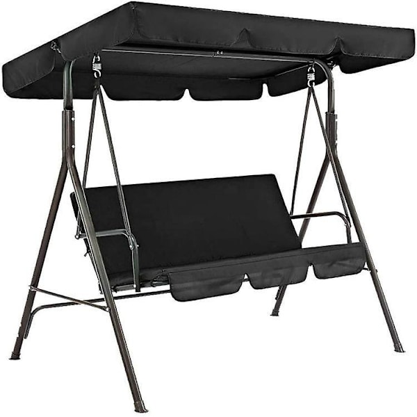 Svart Swing Seat Replacement Canopy - 195x125x15cm