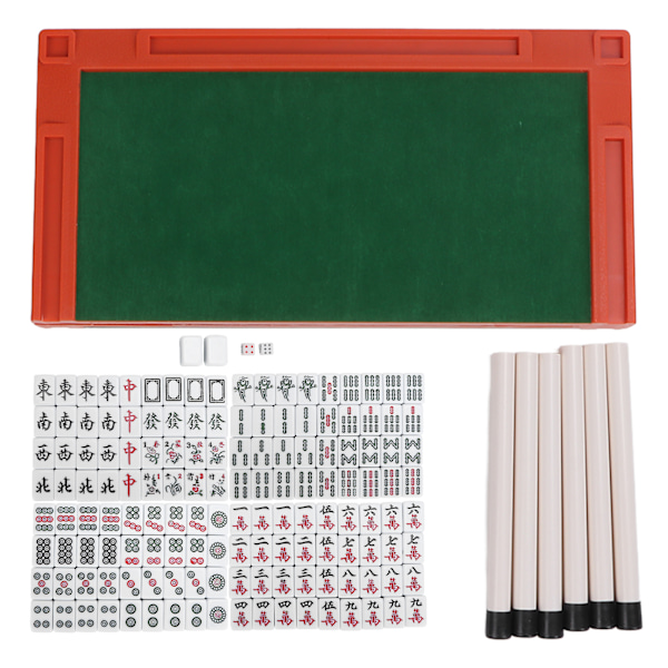 Mini Mahjong Bärbar Plast Stabil Hållbar Avtagbar Bord Resa Mahjong Set för Hem Utomhus Resor