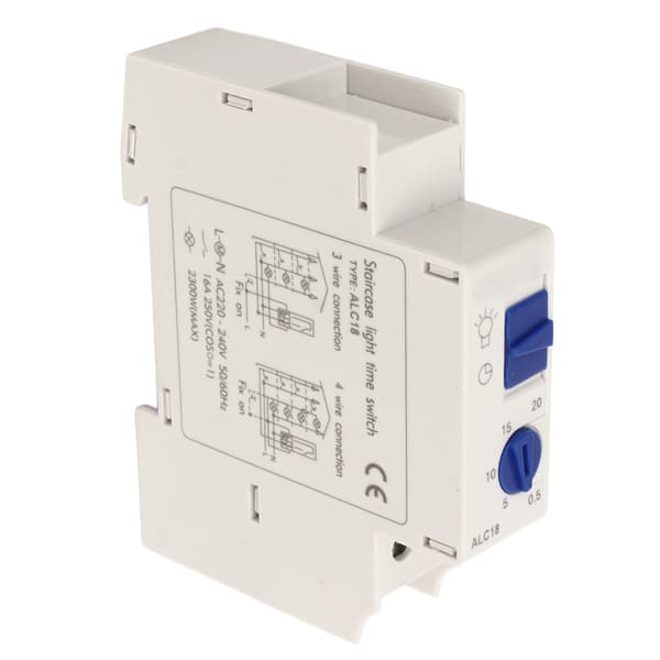 Tidsbryter effektbryter 0,5–20 min tidsstyring 220–240 V AC for lysapparater