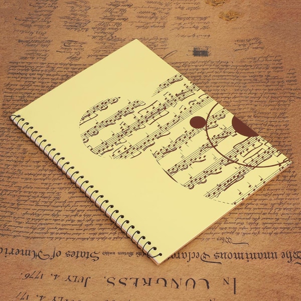 50 sider musikalsk notation Personale notesbog Musikmanuskript skrivepapir (gul bjørn)