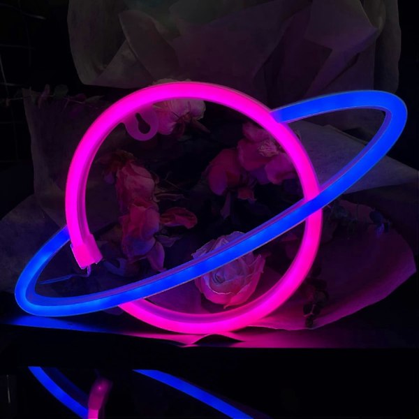 LED Planet Neonskilte LED Planet Neonskilte Batteri eller USB-drevet LED Planet Soveværelse Bar Julefest Festlig Dekoration Gave Neon Planet