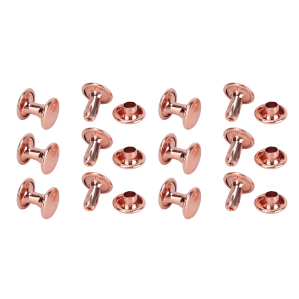 300 set lädernitar 6x8 mm 7x8 mm 8x8 mm roséguld Stark metall dubbla cap för hattbältesskor