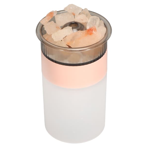 Steinluftfukter Fin Tåke Fargerike LED-lys Plug and Play Diffuser for Soverom 250ml 5V 1A Rosa