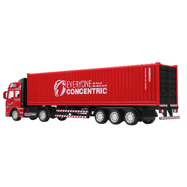 1:48 Legeringscontainer Lastbilsmodell Leksak Hög Simulering Barn Billeksaker Fordon Röd Container Lastbilsmodell