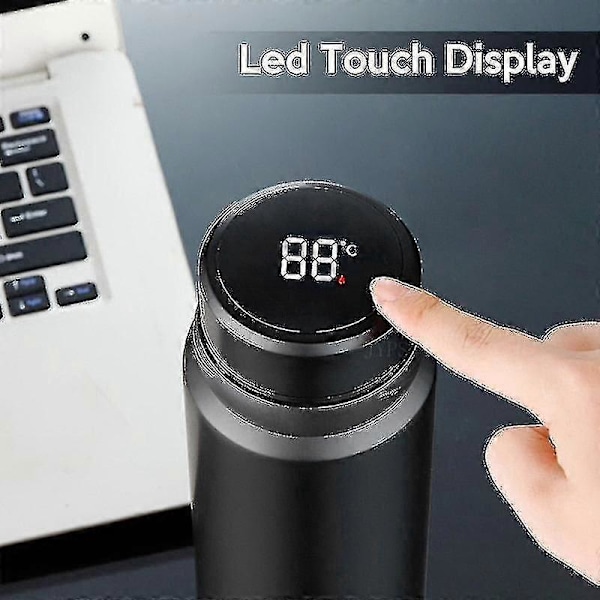 Smart Termosflaska 1000ml - Håller Kallt Och Varmt - Temperaturdisplay - Vakuumflaskor 500ml silver