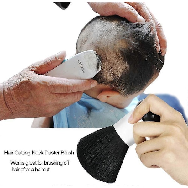 2025 Egnet Ultrablød og Skånsom Nylon Børste til Hårklipning, Barbering, Salon, Sort
