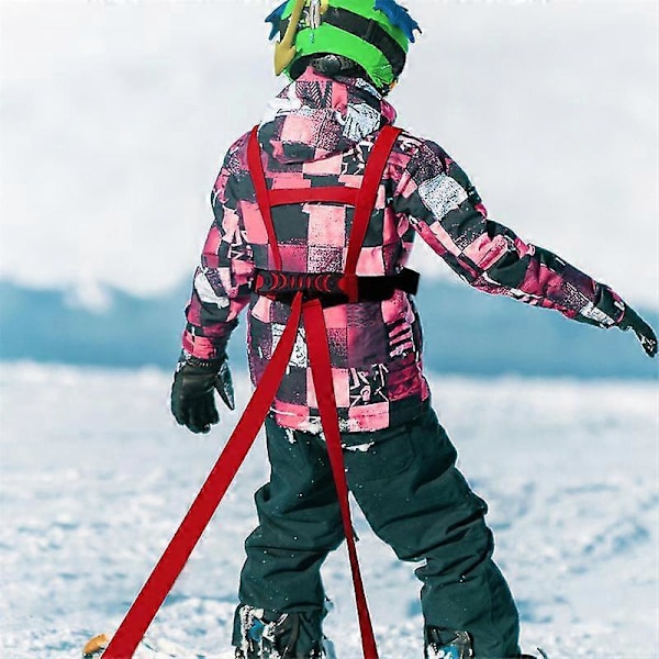 Ski- og snowboardsele til børn - Træningsline til at lære dit barn det grundlæggende i skiløb og snowboarding - JRCN rød