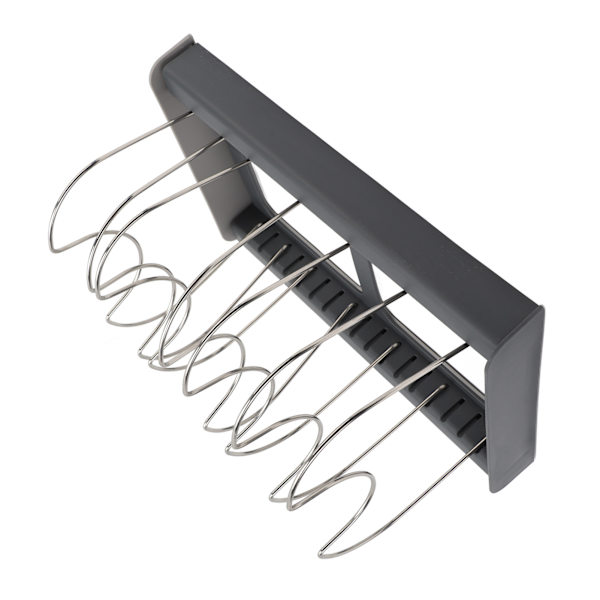 Utvidbar gryte- og panneorganiseringsstativ Kjøkkenskap Pantry Bakeware Holder Hyller Lokk med 7 skillevegger