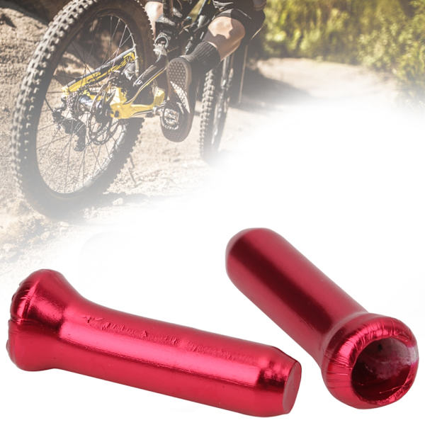 50 st Cykelbromsvajer Ändkåpa Aluminiumlegering Växelreglage Kabelklämmor Cykeltillbehör Röd
