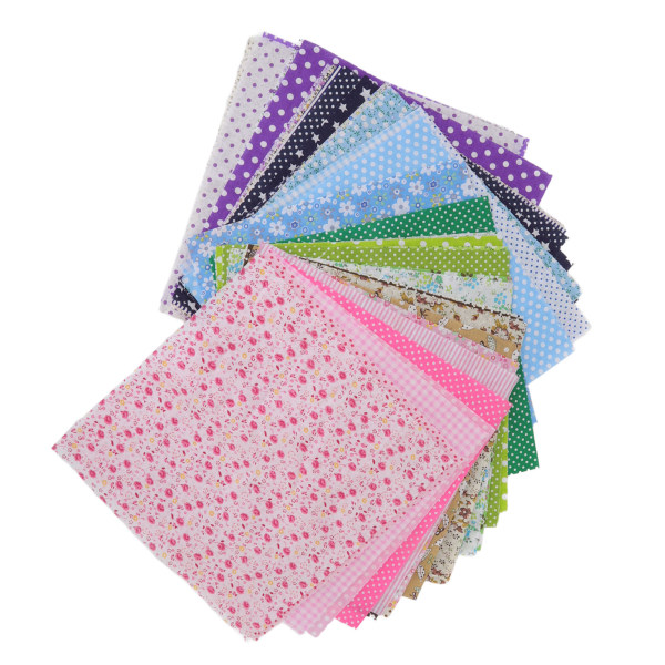 Bomullsquiltingstoff 9,8x9,8in Assorterte farger Enkel stryking Multifunksjonell Blomster lappeteppe Stoff for håndverk DIY 42 farger