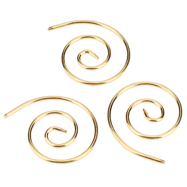 3 stk Spiralkabel strikkepind Letvægts praktisk rustfrit stål husholdnings strikkepind til DIY tørklæder Sjaler Hatte Guld