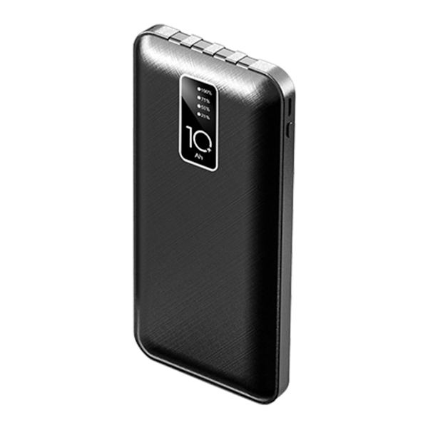 Powerbank 10000mAh kapacitet Ultratunn digital display skärm bärbar laddare för telefon surfplatta svart