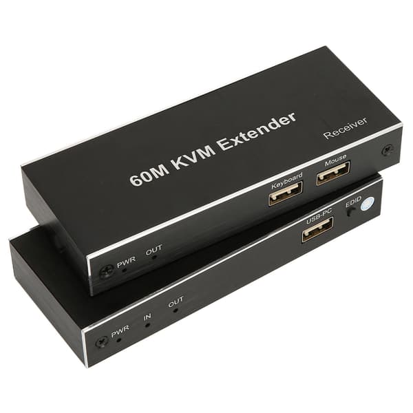 60m KVM-forlænger Multifunktionel 1080P 60Hz HD Multimedia Interface KVM USB-forlænger til TV DVD-afspiller PC 100‑240V