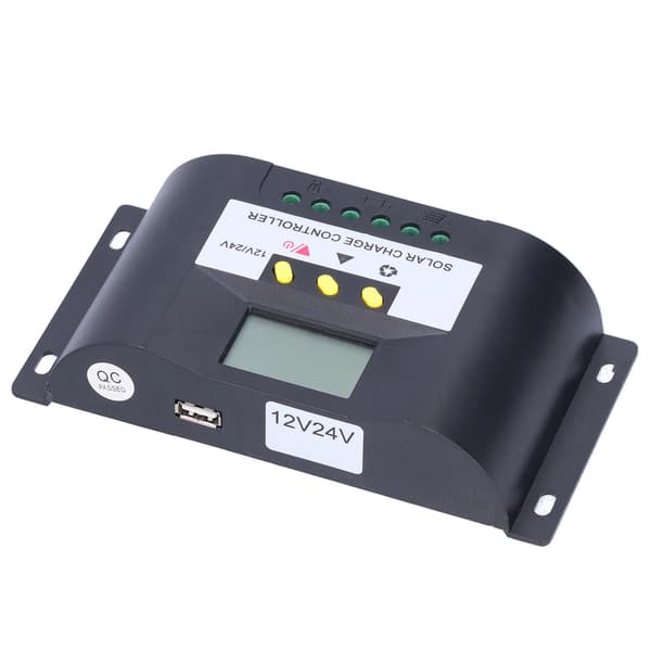Intelligent solarladekontroller med justerbare tidsstyringsmoduser LCD-skjerm solarkontroller for DC-laster 10A