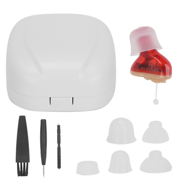 Trådløse høreapparater Mini In-Ear Type Ear Sound Amplifier Elder Hearing Aid Højre Øre Rød