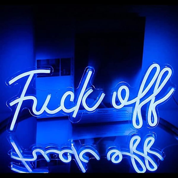 Fuck Off Neonkyltti Sininen Sana LED Neon Seinävalaisin Kyltit Akryyli USB Neonvalot