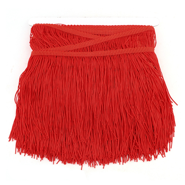 10 meter 14 cm långa fransar Latin klänning tofsar polyester spets trim band sy scen DIY gardin kläder tillbehör röd
