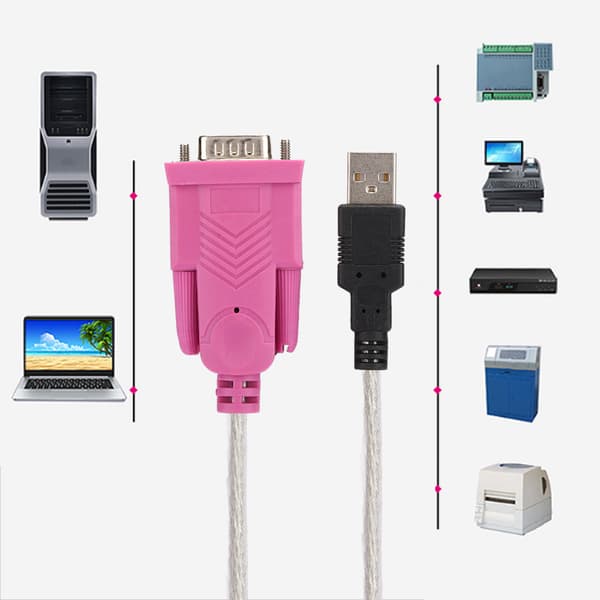 USB 2.0 til RS232 Seriel Port Kabel Konverter DB9 Universal Hanstik Kabel 1,5 Meter